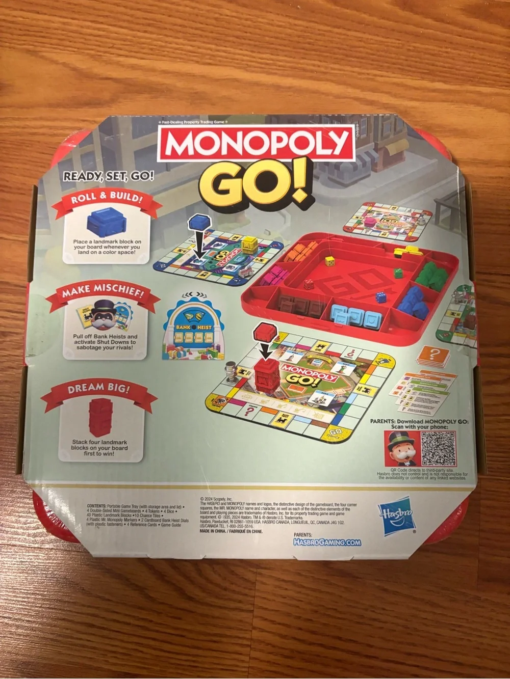 Hasbro Monopoly GO! Landmark Rush Board Game - Red, Yellow, Blue
